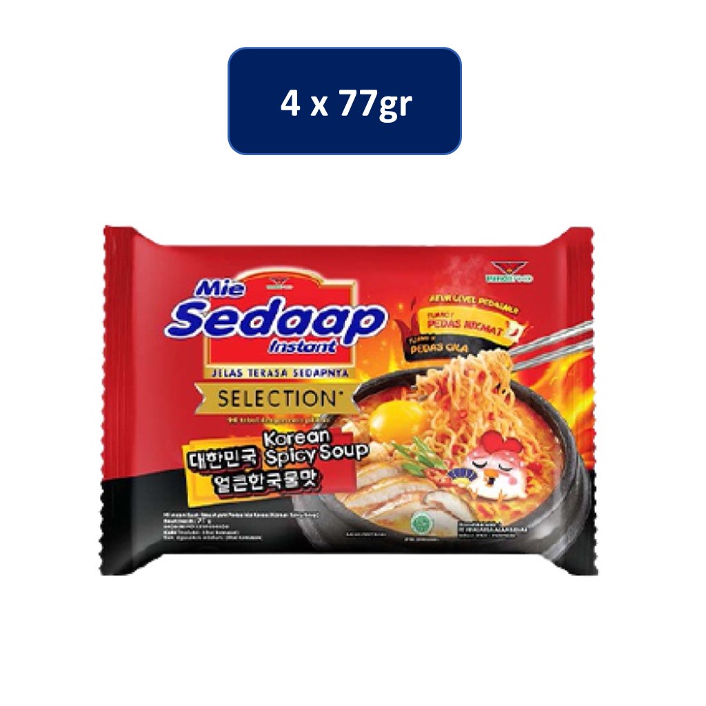 Jual Mie Sedaap Mie Instan Korean Spicy Soup 4 X 77 Gr Shopee Indonesia