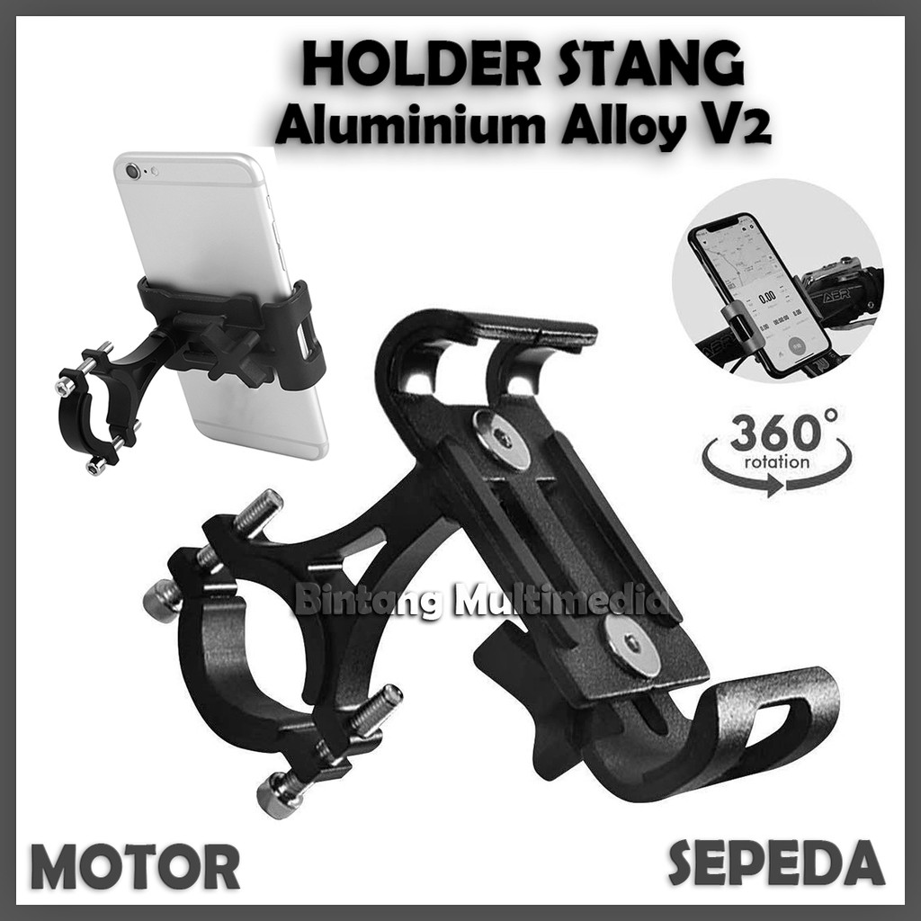 Jual V Aluminium Holder Hp Untuk Stang Sepeda Motor Bracket Dudukan