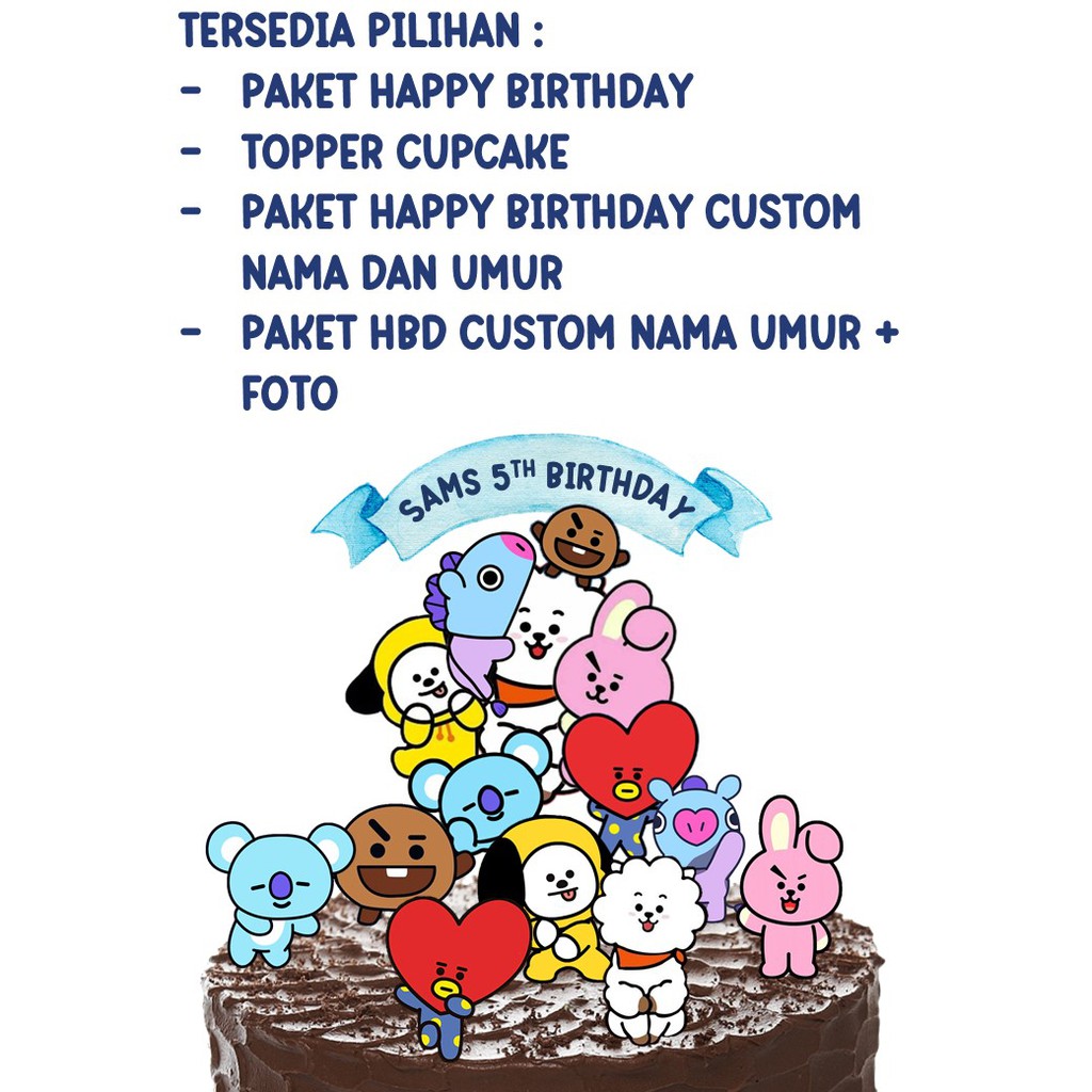 Jual Bisa Cod Cake Topper Topper Bt Bts Topper Topper Murah