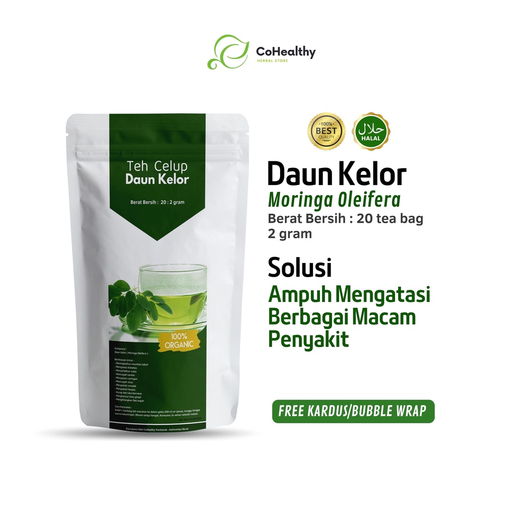 Jual Teh Celup Daun Kelor Organik Anti Kanker Tingkakan Imunitas