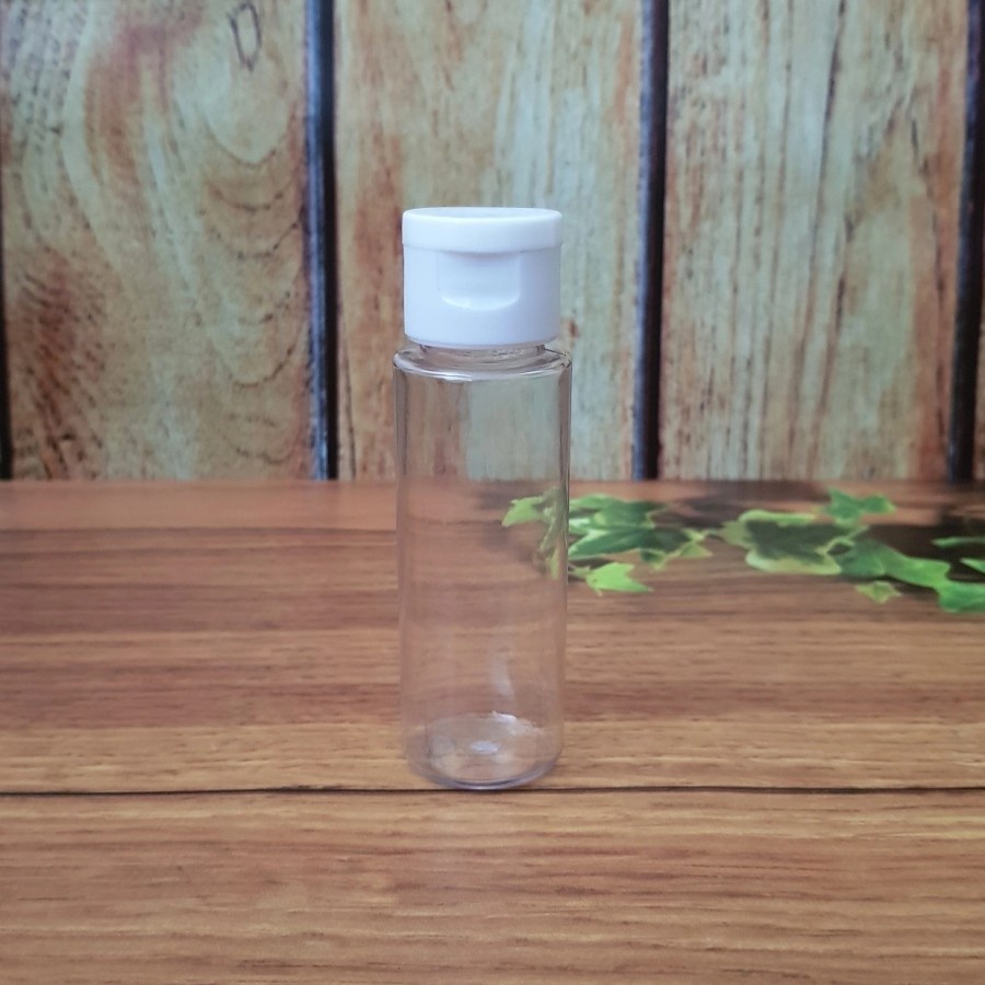 Jual Botol Fliptop 50ml Natural Tebal Tutup Putih Botol Plastik