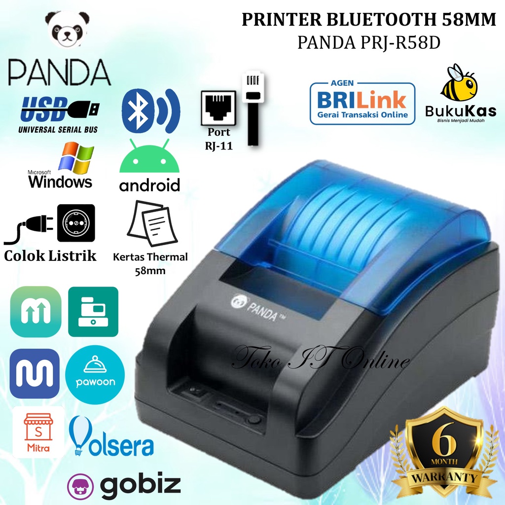 Jual Panda Prj R D Printer Thermal Bluetooth Mm R D Usb Struk Ppob