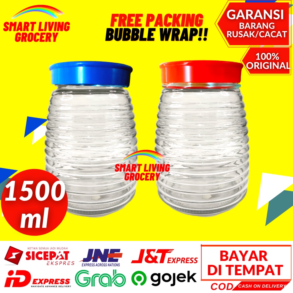 Jual TOPLES KACA WADAH JAR TEMPAT PENYIMPANAN MAKANAN BUMBU CAMILAN