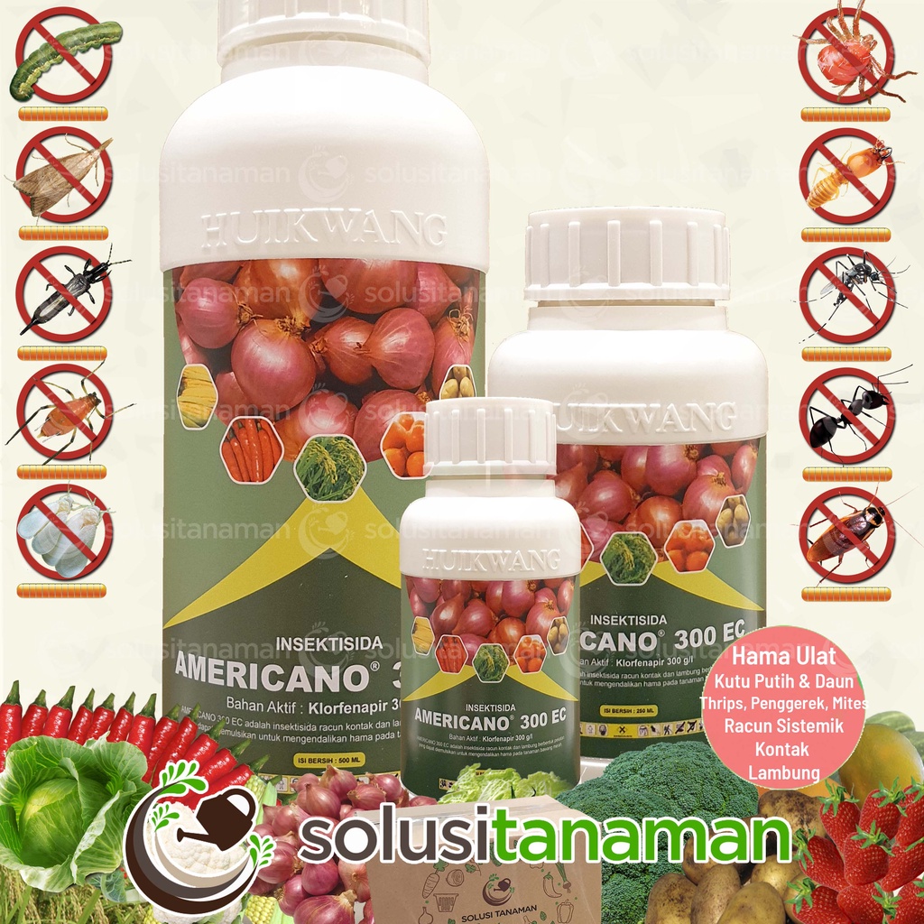 Jual Obat Hama Americano 250ml Pembasmi Hama Wabah Ulat Penggerek