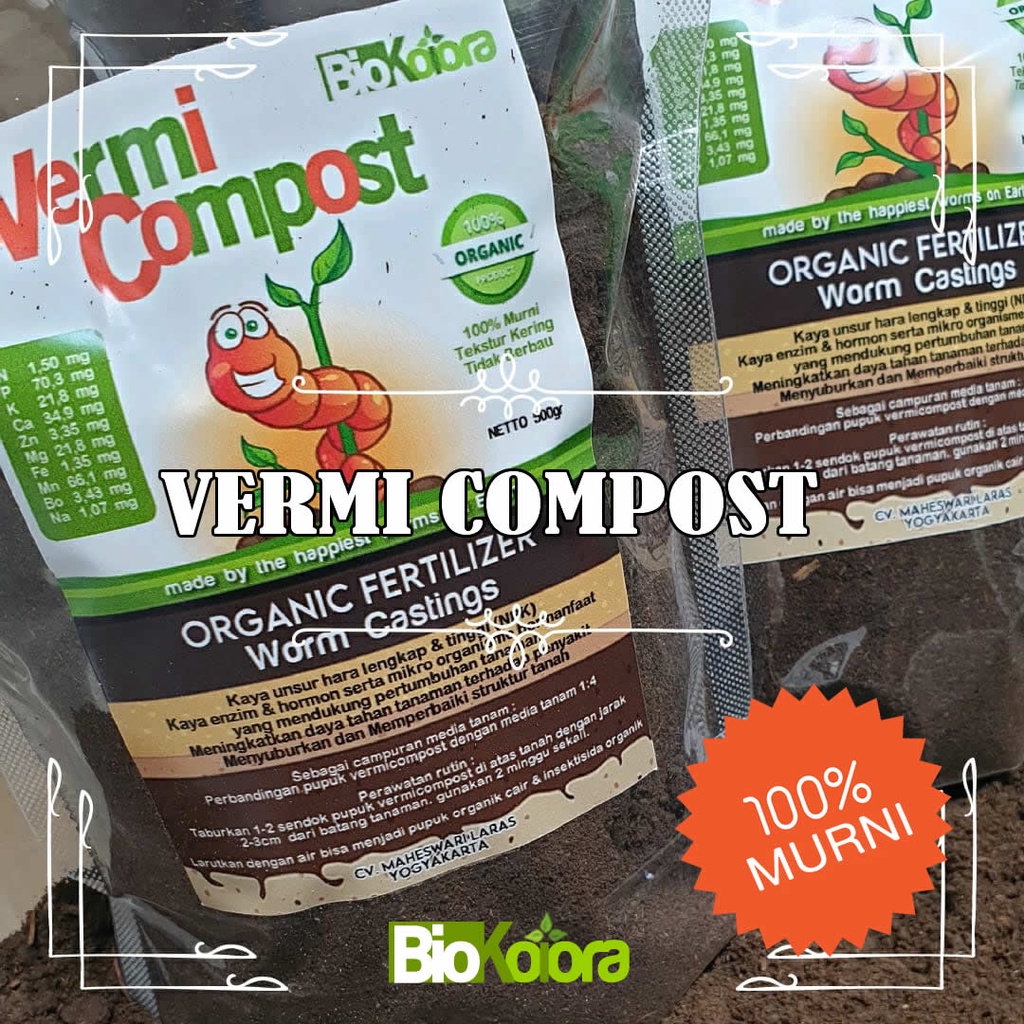 Jual Kompos Organik Vermicompost Pupuk Pemacu Pertumbuhan Buah Bunga