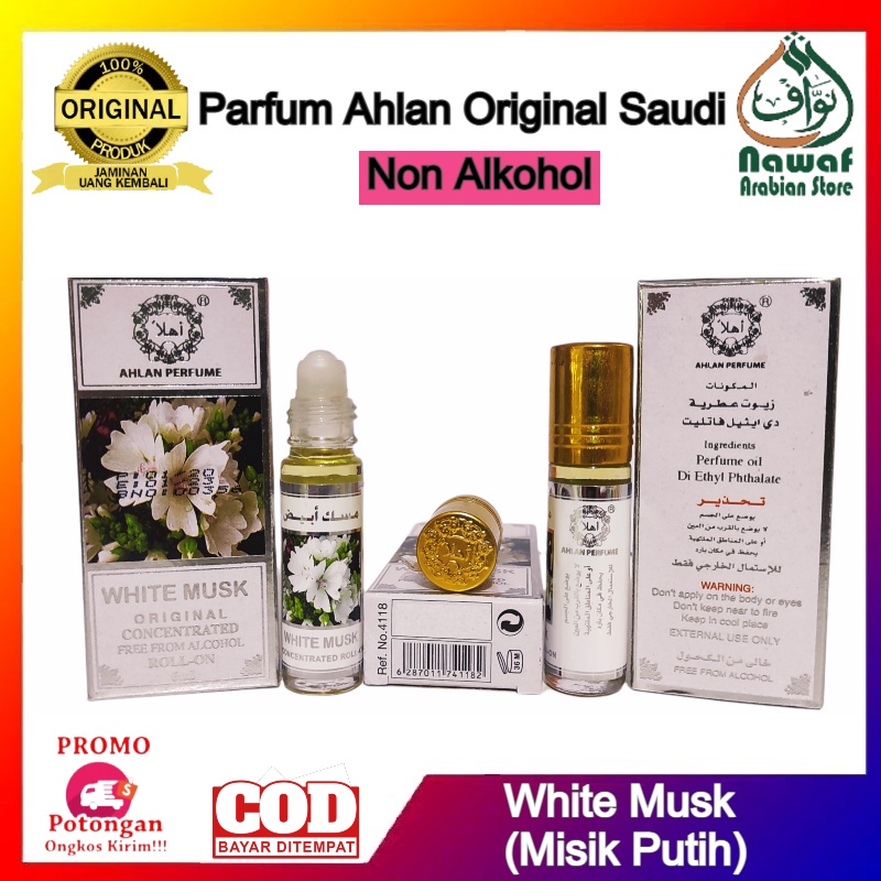 Jual Parfum Arab White Musk Misik Putih Roll On Ml Non Alkohol