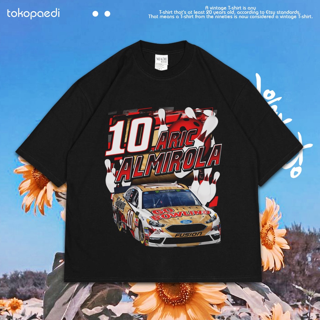 Jual NASCAR ARIC ALMIROLA Oversize Vintage T Shirt Kaos NASCAR