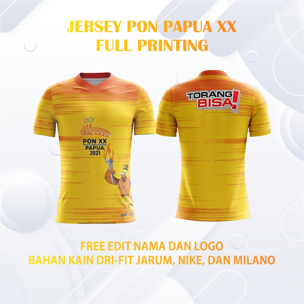 Jual Kaos Jersey Pon Papua Xx Full Printing Gratis Edit Nama Dan