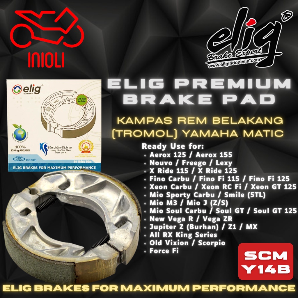 Jual Kampas Rem Belakang Tromol Elig Scm Y B Yamaha Mio Sporty Carbu