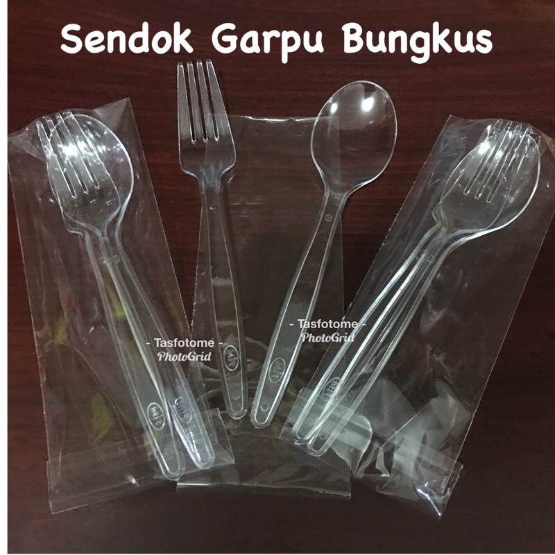 Jual Sendok Garpu Plastik Bening Yg Di Bungkus Plastik Indonesia Shopee