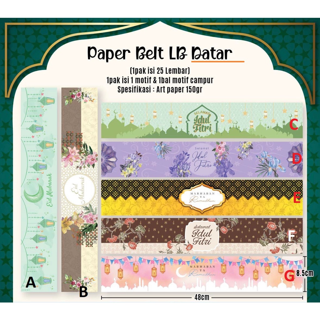 Jual Pc Paper Belt Lebaran Idul Fitri Paper Belt Lebaran Label