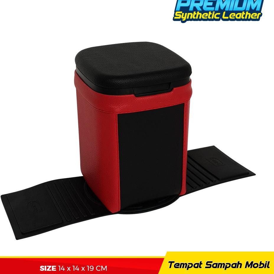 Jual Tempat Sampah Mobil Kulit Pum Hitam Merah Shopee Indonesia