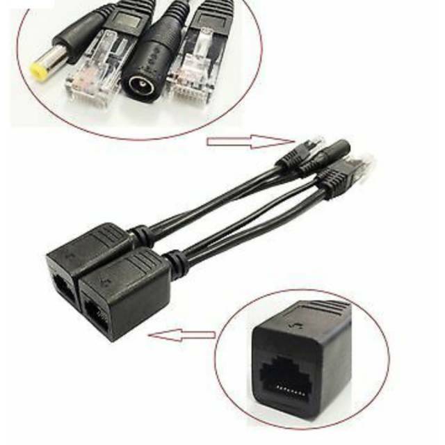 Jual Sepasang Kabel Power Over PoE Adapter Splitter And Injector Couple