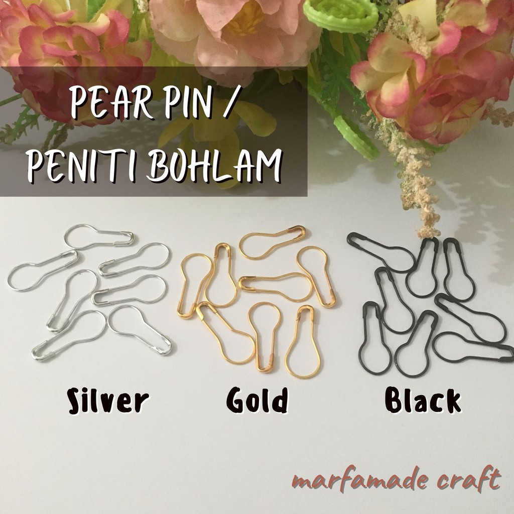 Jual Peniti Jilbab Bohlam Anti Nyangkut Karat Hijab Gold Silver Black