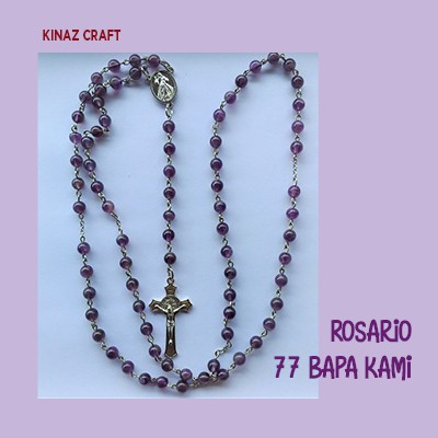 Jual Rosario 77 Bapa Kami Dari Batu Kecubung Asli 6mm Indonesia Shopee