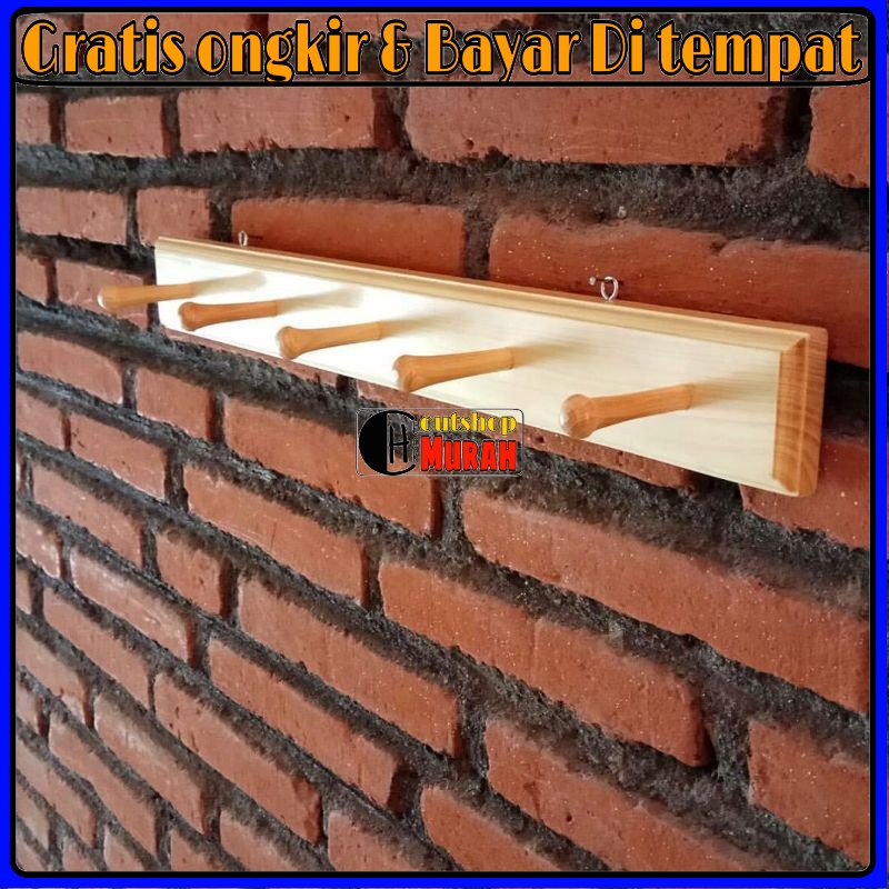 Jual Kapstok Kayu 5 Hook Minimalis Shopee Indonesia