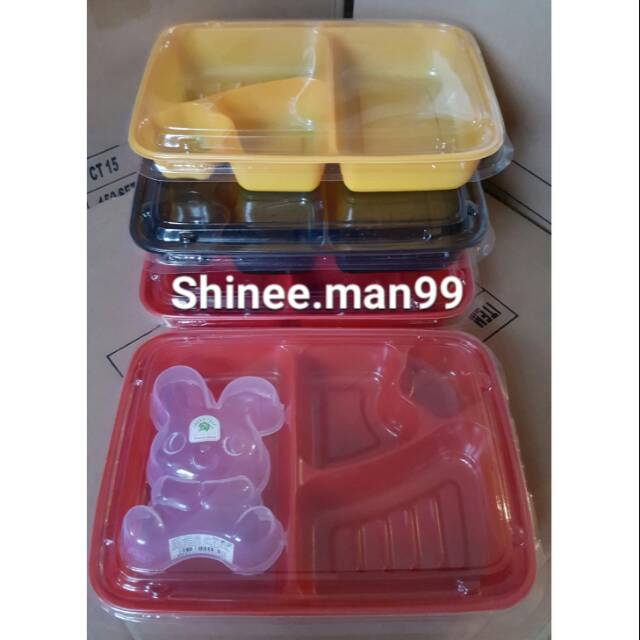 Jual Mika Bento 4 Sekat Box Bento Mika Lunch Tray Bento Hitam Shopee