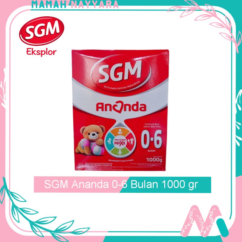 Jual SGM Ananda 1 0 6 Bulan 1000 Gr Shopee Indonesia