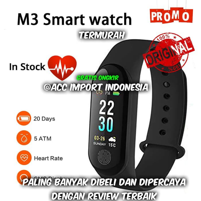 Jual Original Smart Watch M Plus Jam Smartband Smartwatch Detak