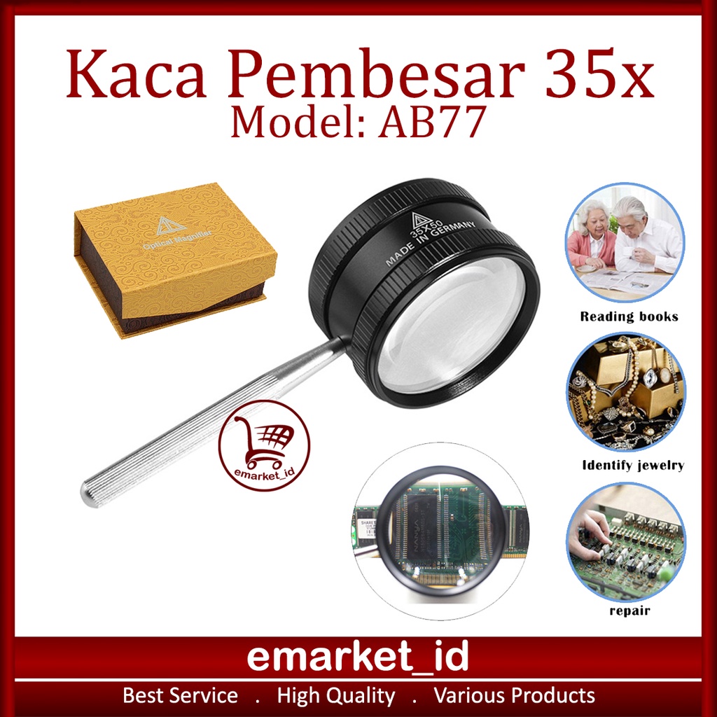 Jual Kaca Pembesar X Ab Lup Lensa Magnifier Handheld Membaca