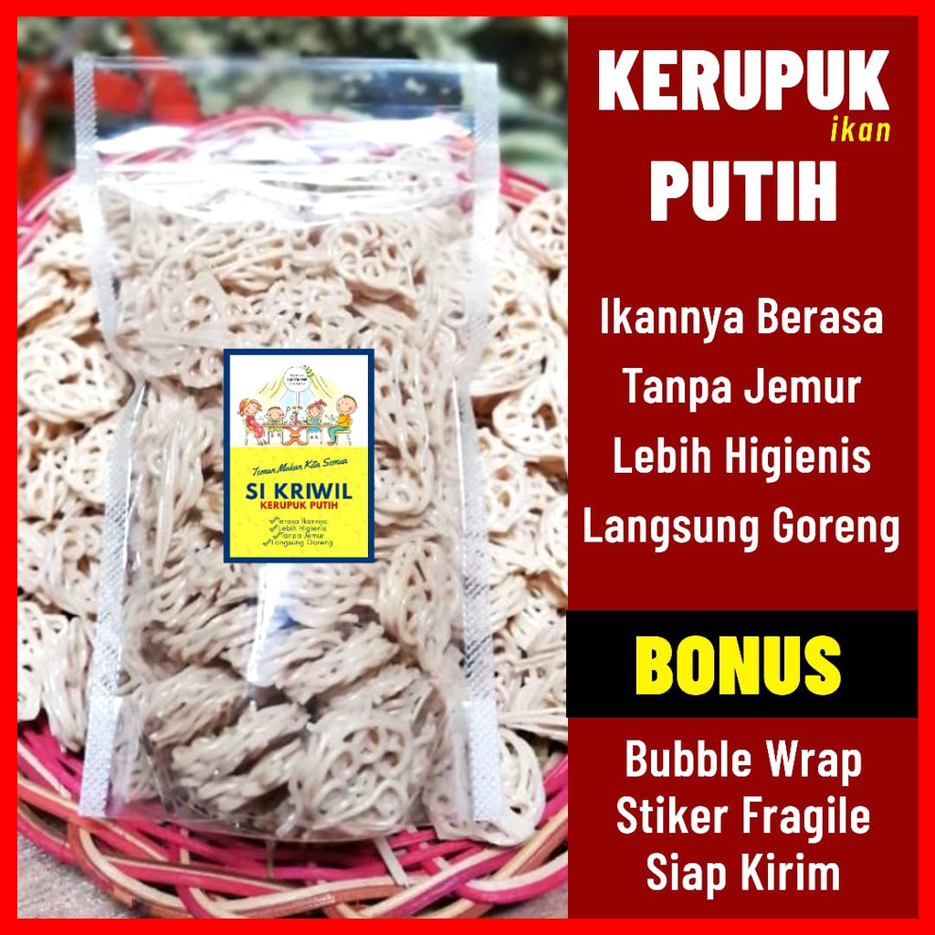 Jual Krupuk Putih Ikan Teri Super Mentah Kerupuk Mawar Kerupuk