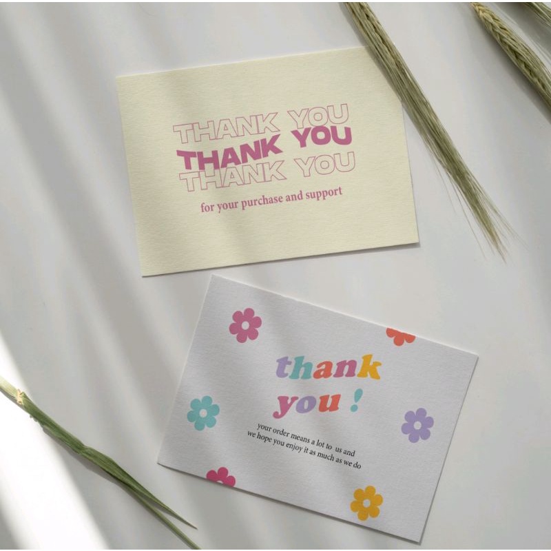 Jual Thank You Card Custom Kartu Ucapan Terimakasih Kertas Gsm Ready