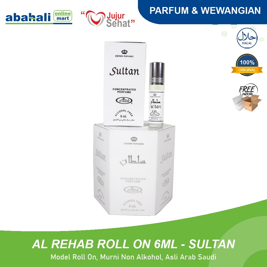 Jual ASLI Parfum Majelis Al Rehab Non Alkohol Sultan 6ml Roll On Minyak