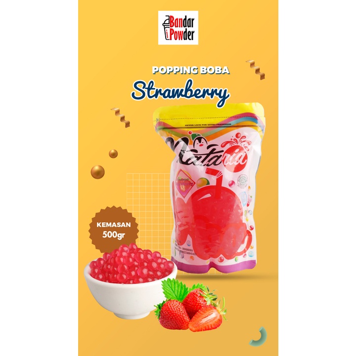 Jual Popping Boba Strawberry Gr Distributor Topping Minuman Bubble