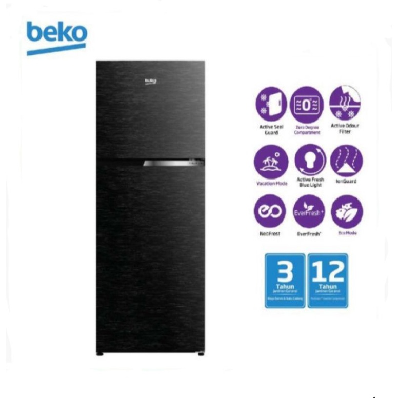 Jual KULKAS 2 PINTU BEKO RDNT271I50BZWB INVERTER WOODEN BLACK 270