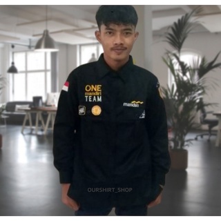 Jual Kemeja Pdl Seragam Mandiri Hitam Baju Bank One Mandiri Team Lengan