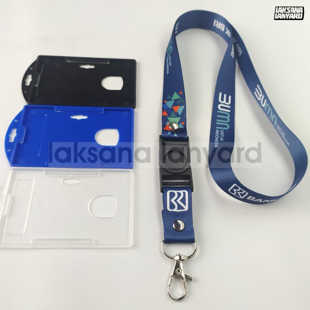 Jual Lanyard Tali Id Card Bri Bumn Printing Biru Shopee Indonesia