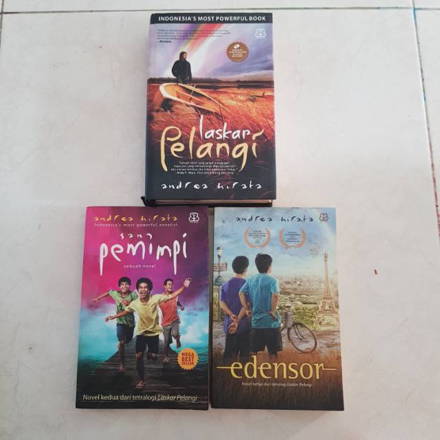 Jual Buku Andrea Hirata Laskar Pelangi Sang Pemimpi Edensor Shopee