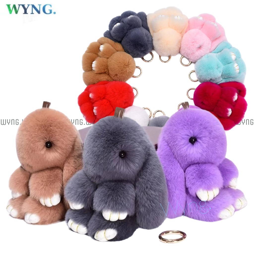 Jual 14CM Copenhagen Gantungan Tas Bulu Sutra Keychain Boneka Kelinci