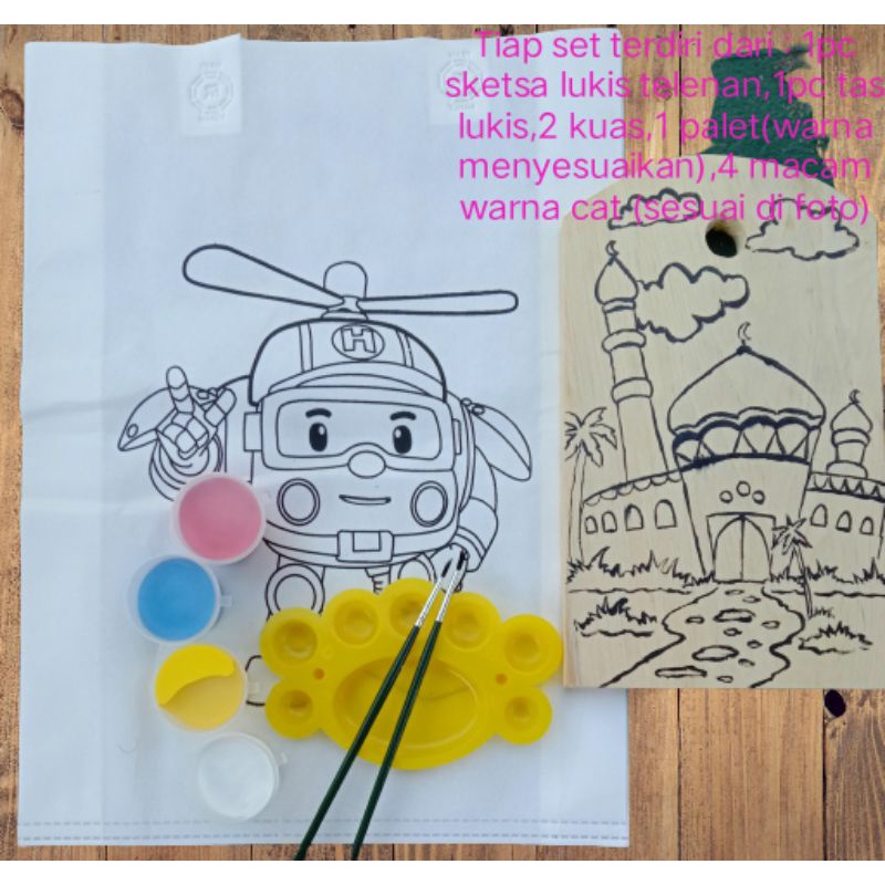 Jual Paket Melukis Painting Kit Diy Painting Sketsa Telenan Lukis