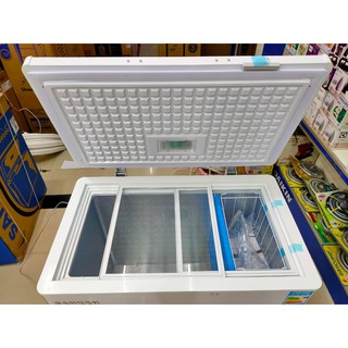 Jual SANKEN SRF 320 WH TG CHEST FREEZER BOX LEMARI PEMBEKU DALAM KACA