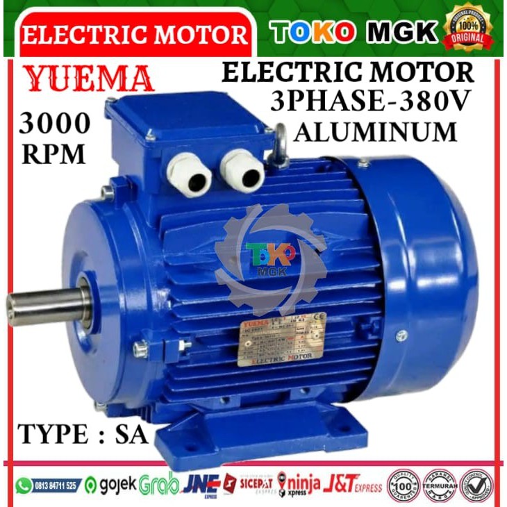 Jual Sa Kw Hp Phase Rpm B Foot Yuema Motor Alumunium Harga