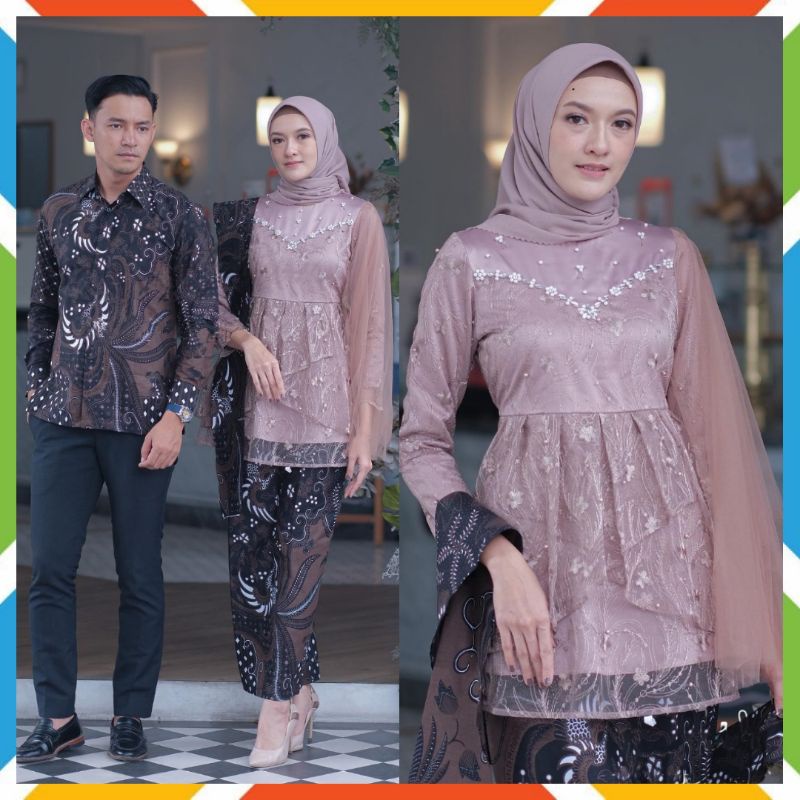 Jual Set Couple Kebaya Batik Modern Mecca Brown Nude Outfit Wisuda My Xxx Hot Girl