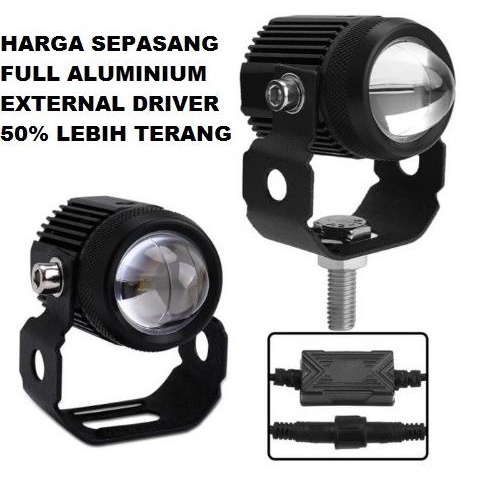 Jual LAMPU TEMBAK LASER LED D2 MOTOR MOBIL 20WATT 2 WARNA PUTIH KUNING