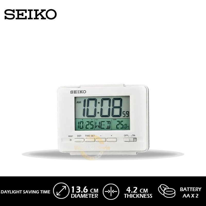 Jual Seiko Weker Qhl W Qhl Digital White Color Lcd Dial Standing