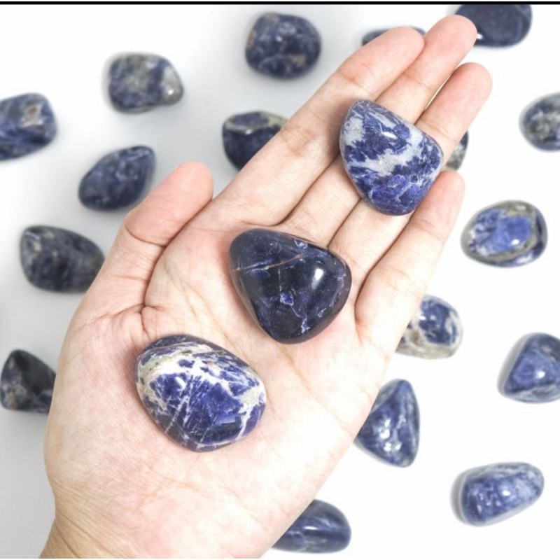 Jual Sodalite Blue Crystal Tumble Tumbled Stone Batu Kristal Healing