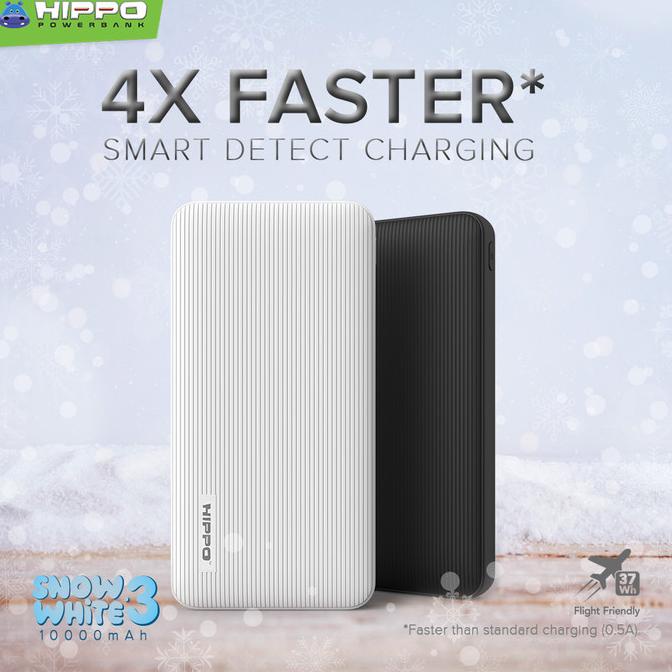 Jual Hippo PowerBank Snow White 3 10000mAh Smart Detect Charging