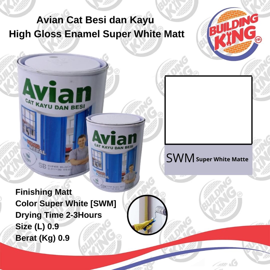 Jual Cat Avian Besi Kayu Kg L Putih Doff Dop Super White Matte Swm