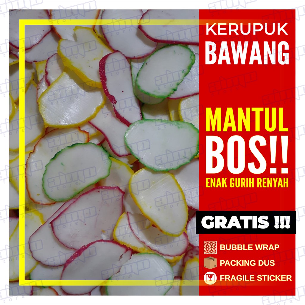 Kerupuk Bibir Warna Krupuk Bawang Mentah Nasi Uduk Gado Gado Nasi