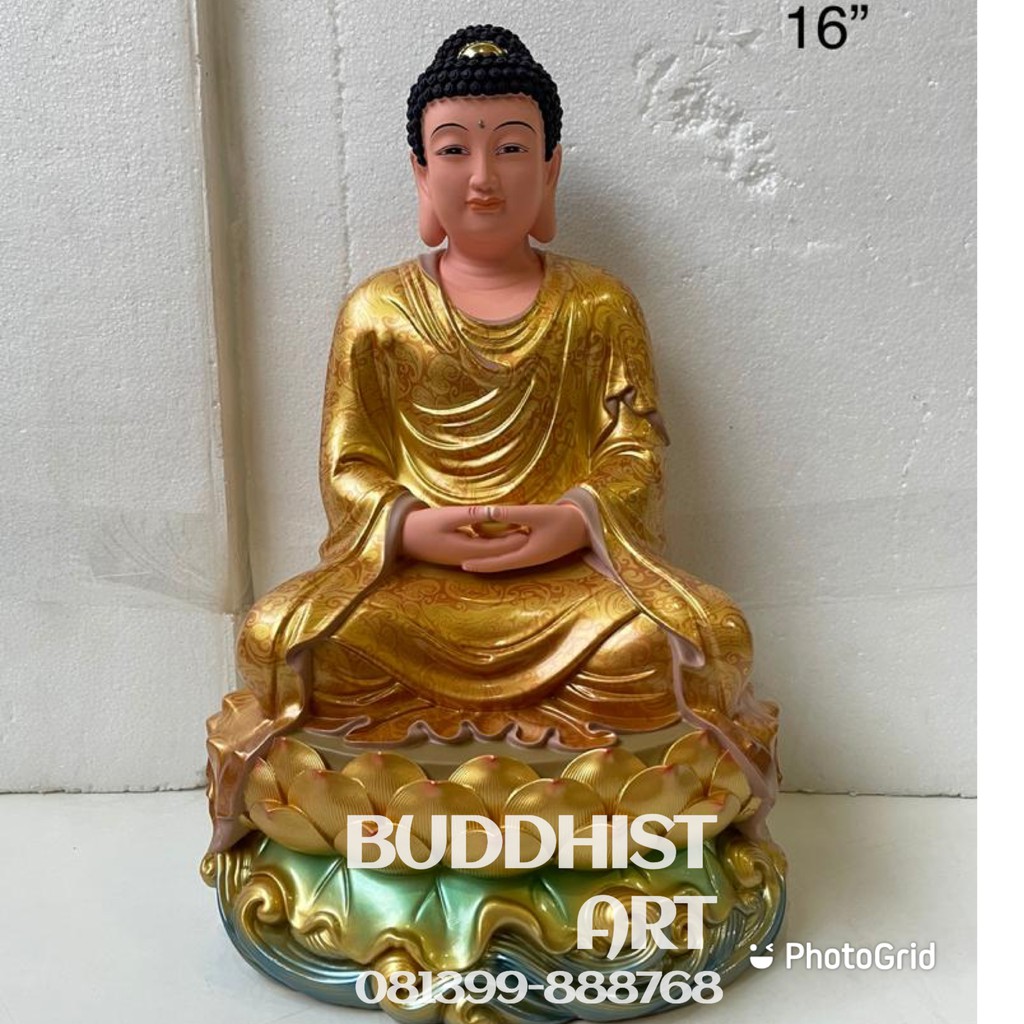 Jual Patung Buddha Sidharta Gautama Amitabha Sakyamuni Inch Emas