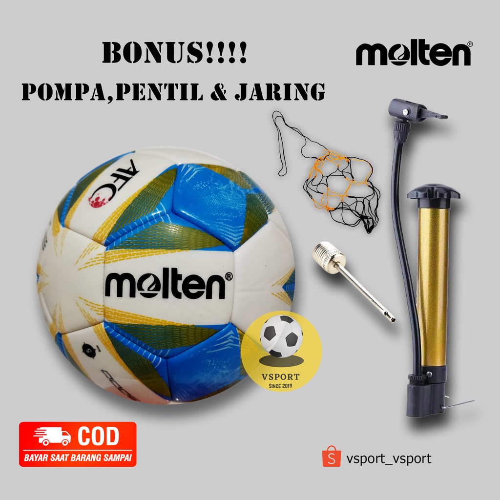 Jual Bola Sepak Molten Size Free Pentil Jaring Pompa Shopee