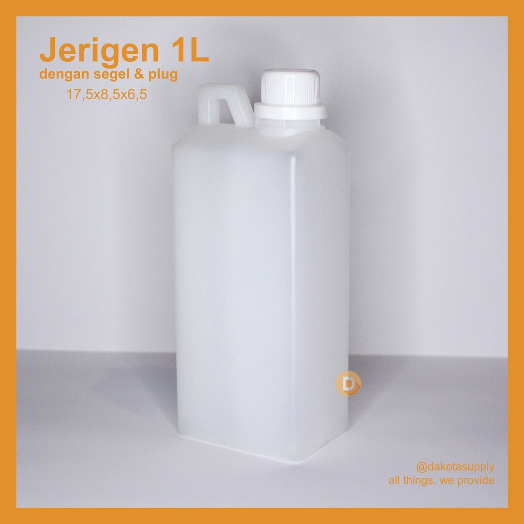 Jual Jerigen 1 Liter Bahan HDPE Dgn SEGEL Dan PLUG Kompan 1 Liter