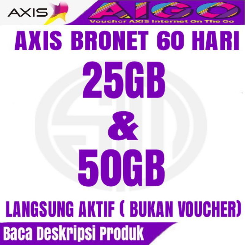 Jual PROMO AXIS BRONET 25GB 50GB 60HARI NOMOR KIRIM VIA CHAT SHOPEE