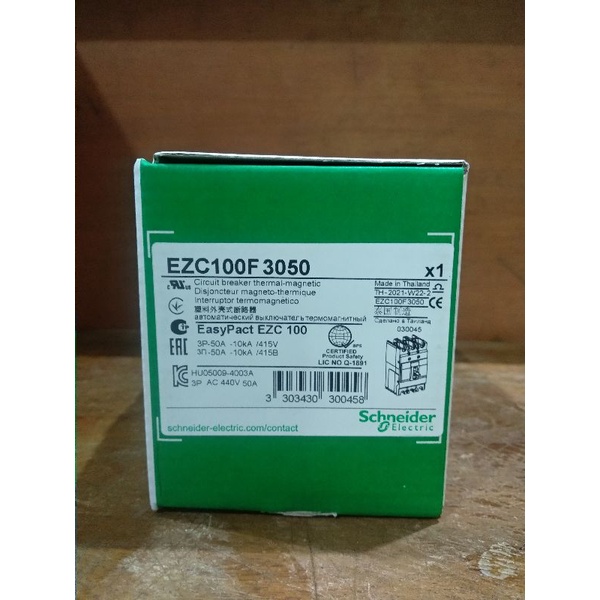 Jual MCCB SCHNEIDER Easypackt EZC 100F 15A 50A 10ka Shopee Indonesia