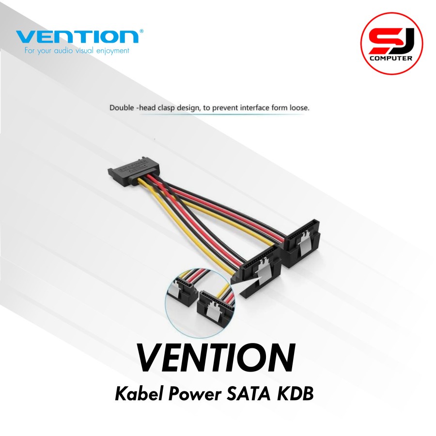 Jual Vention KDB Kabel Power SATA 15 Pin Male To 2 Female Harddisk HDD