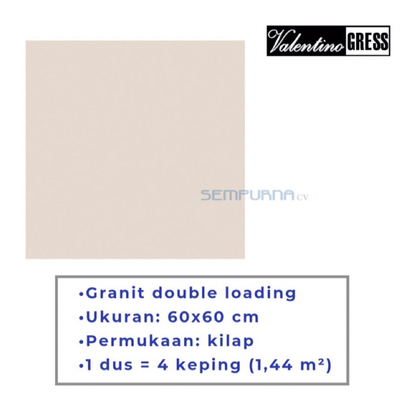 Jual Granit Cream Ivory Polos Glossy Double Loading KW1 60x60 Valentino